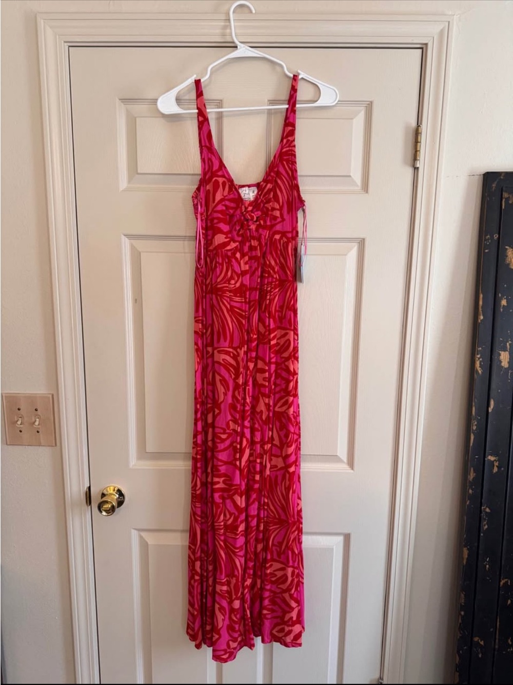 Pink Floral Patterned Maxi Dress